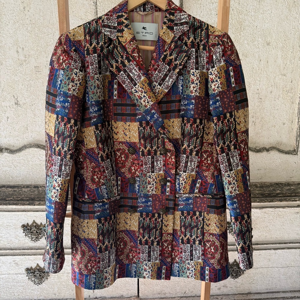 Etro Vibrant Patchwork Women's Blazer. Brand new, stunning classic w cool vibe!